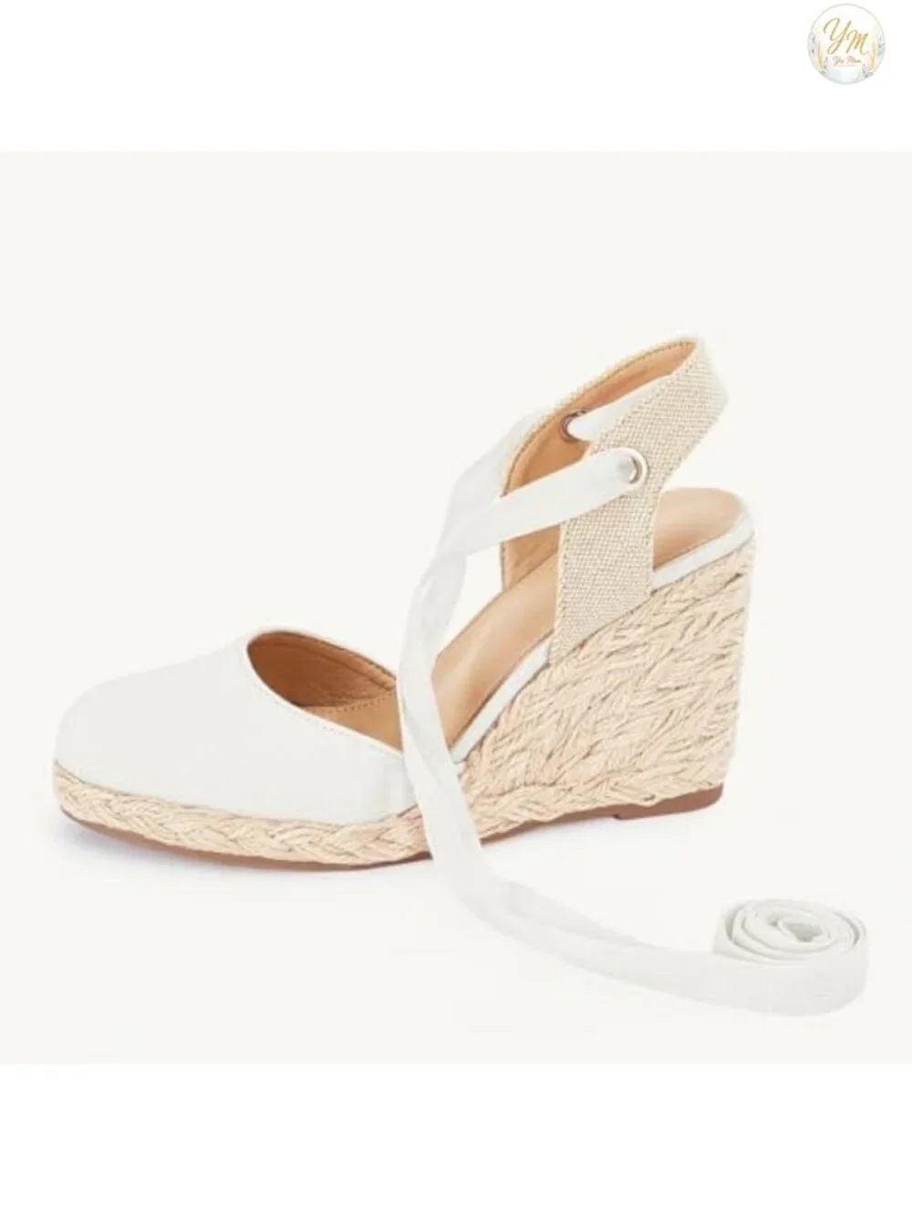 Womens Lace Up Espadrille Wedges Platform Sandals Closed Toe Slingback Heels
